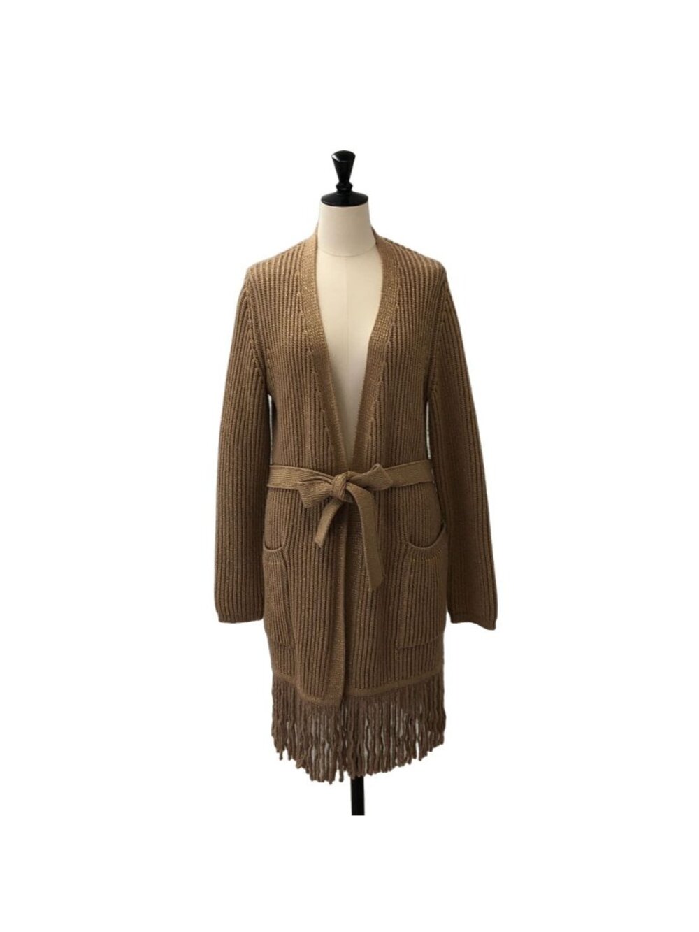 Max Mara Fringe Cardigan 6 70 Brown